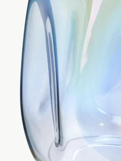 Große mundgeblasene Glas-Vase Rainbow, H 35 cm