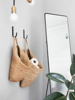 Großer Aufbewahrungskorb Mira aus Hanf, H 48 cm