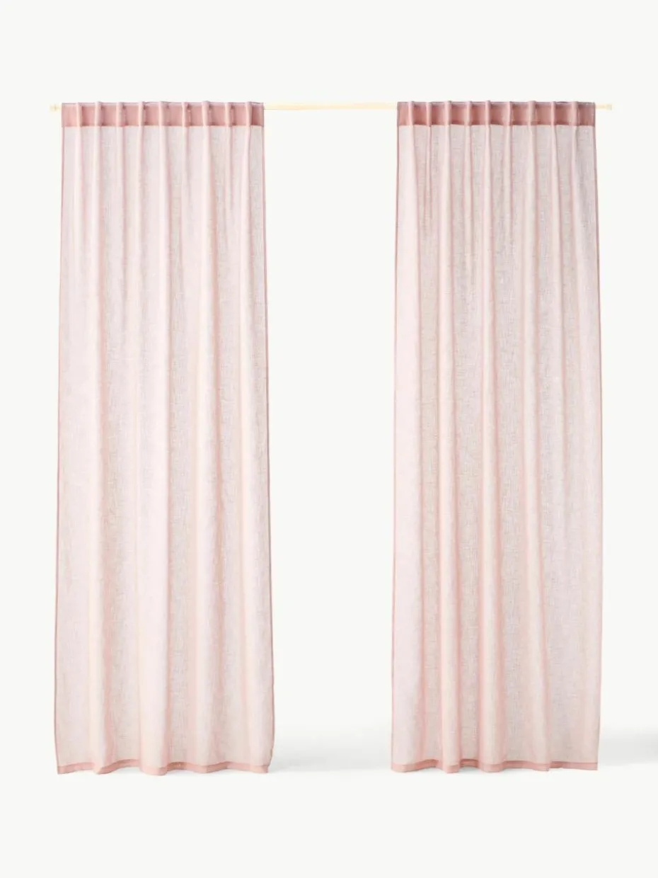 Halbtransparente Gardine Ibiza mit Schlaufenaufhängung, 2 Stück