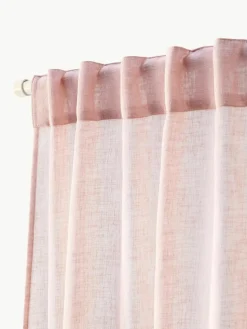 Halbtransparente Gardine Ibiza mit Schlaufenaufhängung, 2 Stück