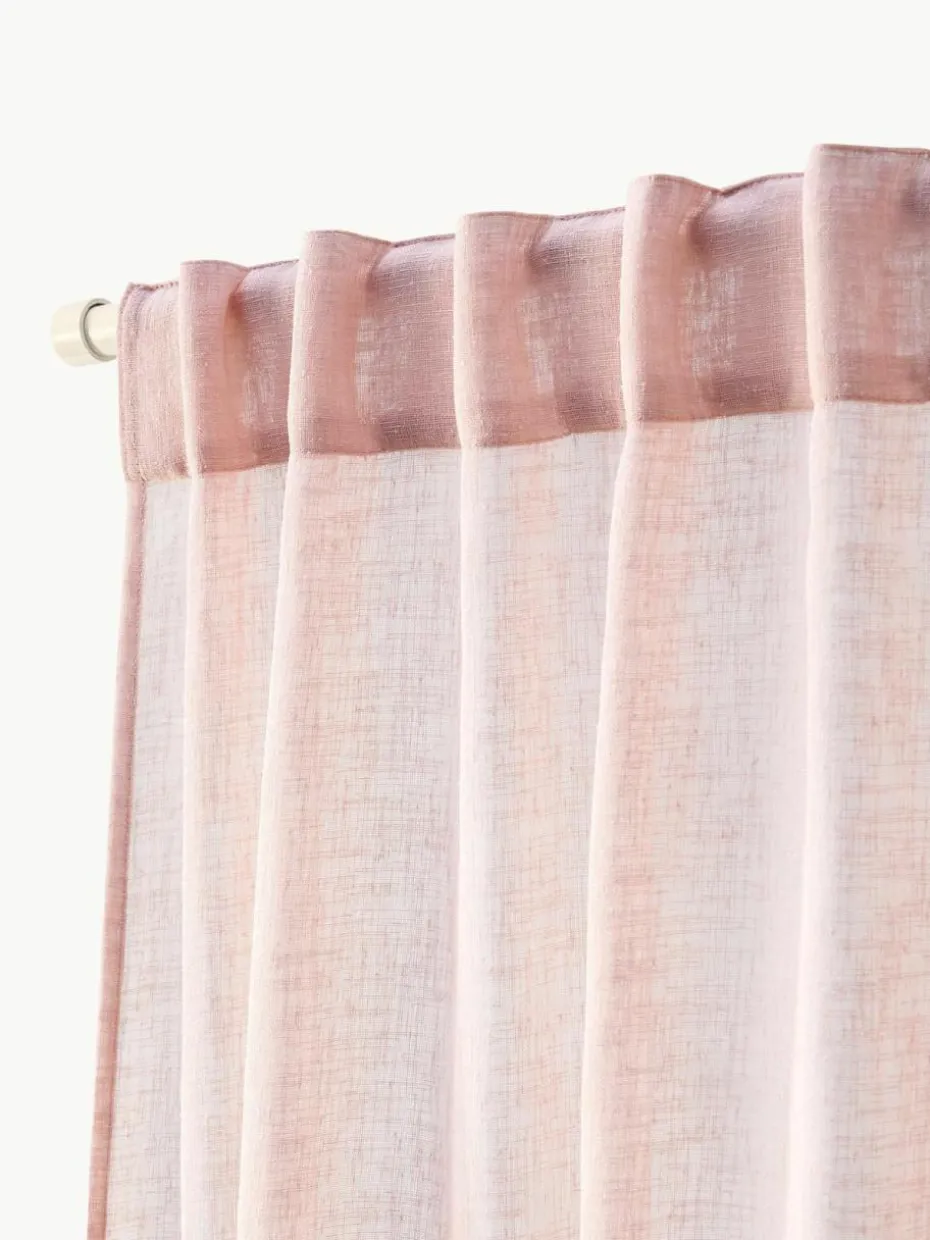 Halbtransparente Gardine Ibiza mit Schlaufenaufhängung, 2 Stück