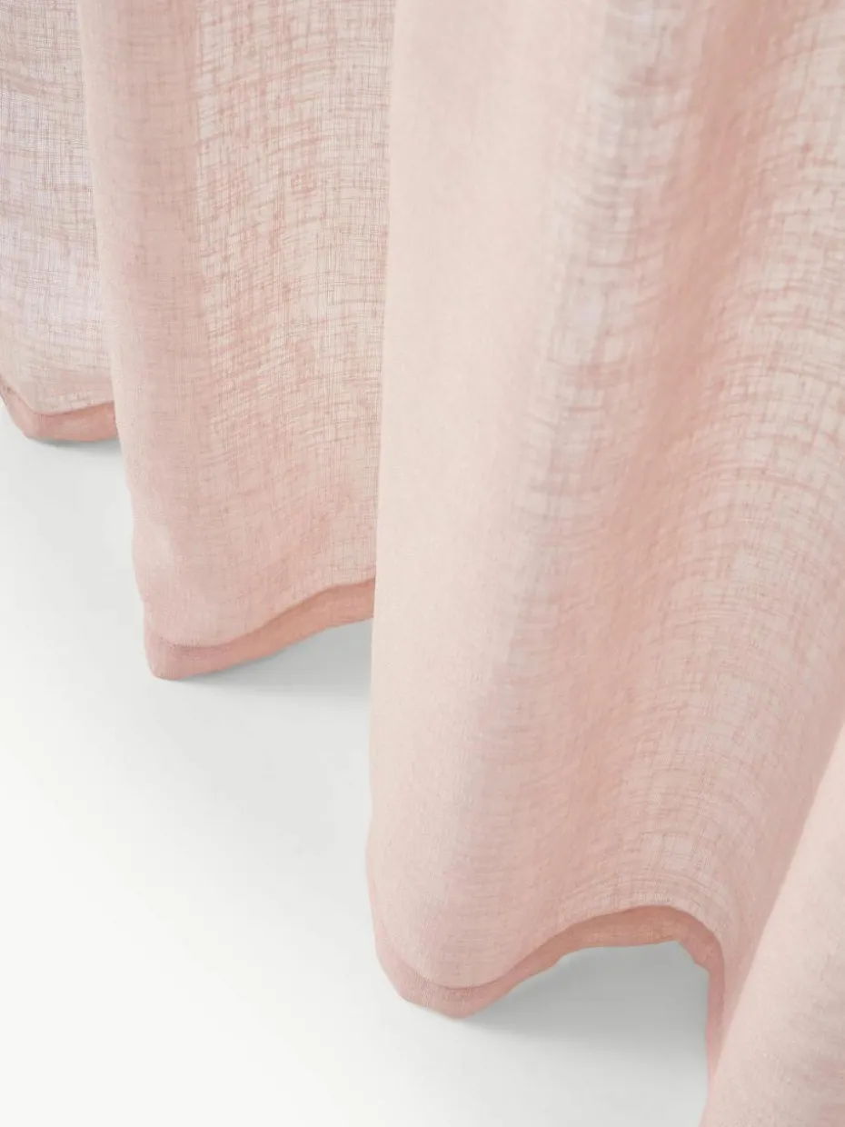 Halbtransparente Gardine Ibiza mit Schlaufenaufhängung, 2 Stück