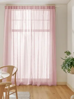 Halbtransparente Gardine Ibiza mit Schlaufenaufhängung, 2 Stück