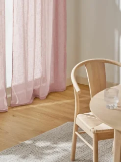 Halbtransparente Gardine Ibiza mit Schlaufenaufhängung, 2 Stück