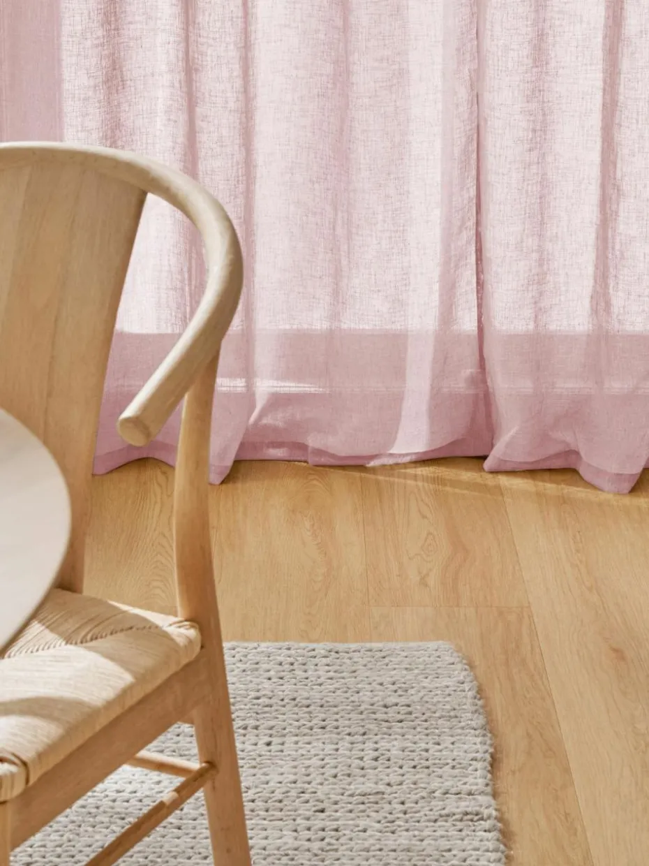 Halbtransparente Gardine Ibiza mit Schlaufenaufhängung, 2 Stück