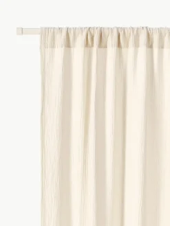 Halbtransparente Musselin-Gardine Malvina mit Tunnelsaum, 2 Stück