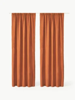 Halbtransparente Musselin-Gardine Malvina mit Tunnelsaum, 2 Stück