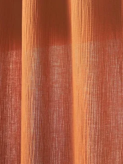 Halbtransparente Musselin-Gardine Malvina mit Tunnelsaum, 2 Stück