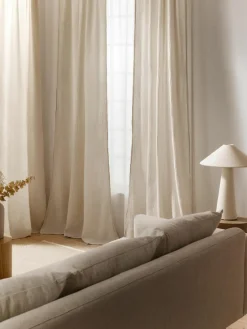 Halbtransparente Musselin-Gardine Malvina mit Tunnelsaum, 2 Stück