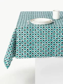 Handbedruckte Baumwoll-Tischdecke Sarp