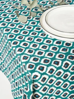 Handbedruckte Baumwoll-Tischdecke Sarp