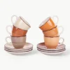 Handbemalte Espressotassen Baita mit Untertassen, 6er-Set