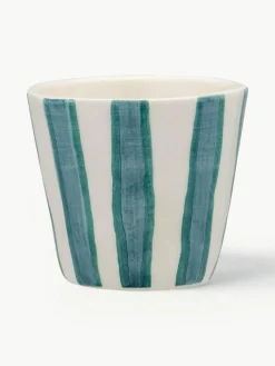 Handbemalte Espressotassen Powder Striped, 2 Stück