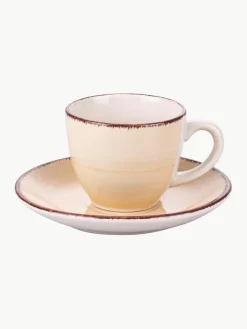 Handbemalte Espressotassen Baita mit Untertassen, 6er-Set