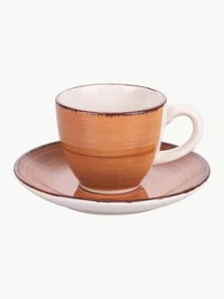 Handbemalte Espressotassen Baita mit Untertassen, 6er-Set