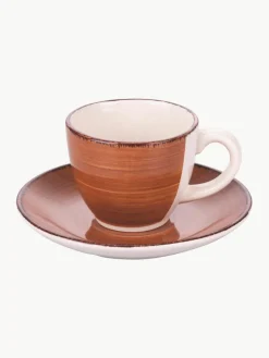 Handbemalte Espressotassen Baita mit Untertassen, 6er-Set