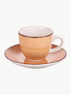 Handbemalte Espressotassen Baita mit Untertassen, 6er-Set