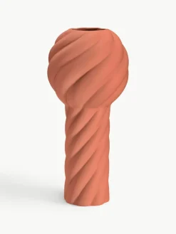 Handbemalte Keramik-Vase Twist Pillar, H 34 cm
