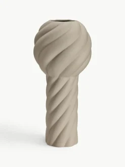 Handbemalte Keramik-Vase Twist Pillar, H 34 cm