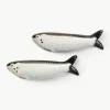 Handbemalte Salz- & Pfefferstreuer Sardine aus Dolomit, 2er-Set