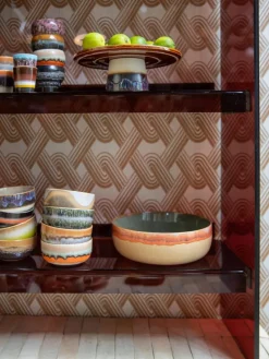 Handbemalte Schüssel 70's mit reaktiver Glasur