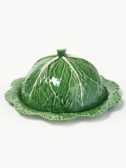 Handbemalte Servierplatte Cabbage mit Abdeckung