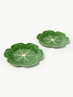 Handbemalte Speiseteller Cabbage, 4 Stück
