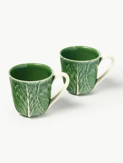 Handbemalte Tassen Cabbage, 4 Stück