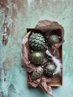 Handbemalte Weihnachtskugeln Flori, 4 Stück