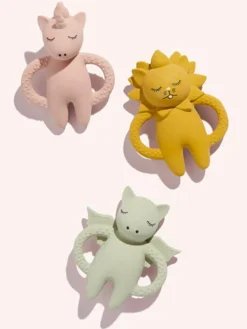 Handbemalter Gummi-Beißring Rose