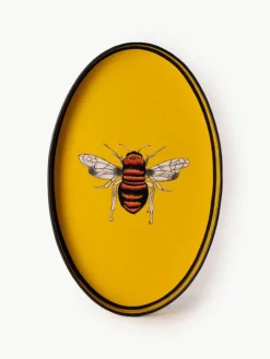 Handbemaltes Dekotablett Fauna mit Bienen-Motiv