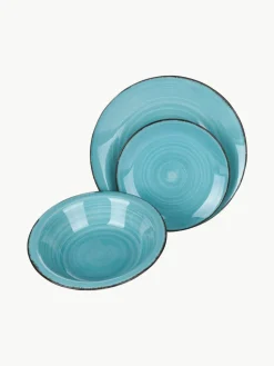 Handbemaltes Geschirr-Set Baita, 6 Personen (18-tlg.)