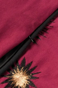 Handbestickte Baumwoll-Kissenhülle Eye