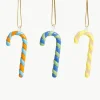 Handgefertigte Baumanhänger Candy Cane, 3er-Set