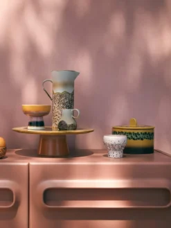 Handgefertigte Becher 70's aus Steinzeug, 2er-Set