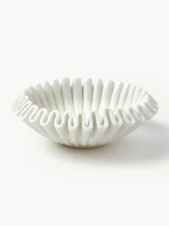 Handgefertigte Deko-Schale Santorini aus Marmor, Ø 31 cm