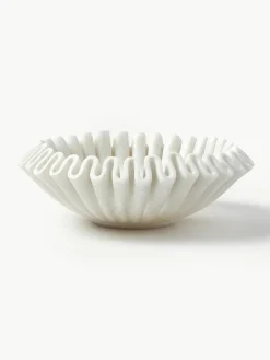 Handgefertigte Deko-Schale Santorini aus Marmor, Ø 31 cm