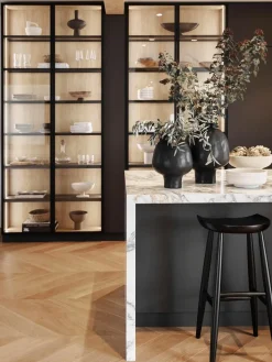 Handgefertigte Design-Vase Saki aus Steinzeug, H 40 cm