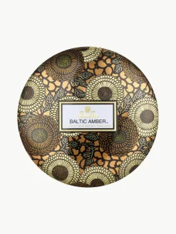 Handgefertigte Dreidocht-Duftkerze Japonica Collection (Bernsteinharz, Sandelholz, Zeder & Vanilleorchidee)