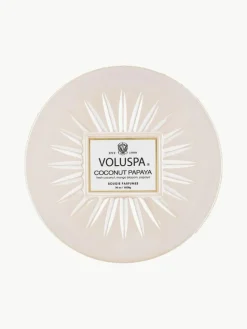 Handgefertigte Dreidocht-Duftkerze Bougie Parfumee (Kokosnuss, Mangoblüte & Papaya)