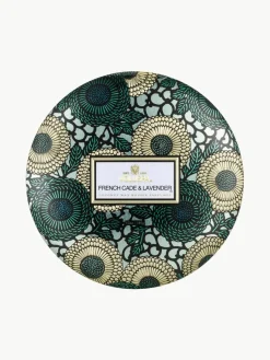 Handgefertigte Dreidocht-Duftkerze Japonica Collection (Cade-Holz, Eisenkraut & Lavendel)