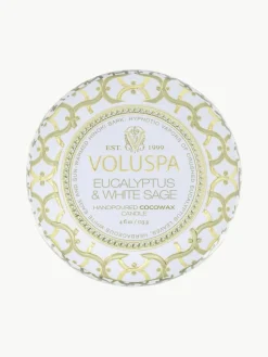 Handgefertigte Duftkerze Maison Blanc (Eukalyptus, Kardamom, Salbei & Hinoki Rinde)