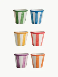 Handgefertigte Espressobecher Righe, 6er-Set