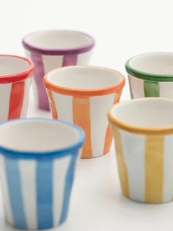 Handgefertigte Espressobecher Righe, 6er-Set