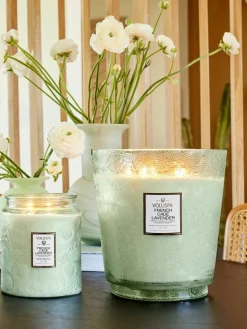 Handgefertigte Fünfdocht-Duftkerze Japonica Collection (Cade-Holz, Eisenkraut & Lavendel)