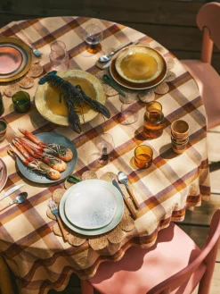 Handgefertigte Frühstücksteller 70's aus Steinzeug, 2 Stück