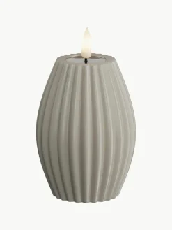 Handgefertigte LED-Kerze Round Stripe, H 10 cm