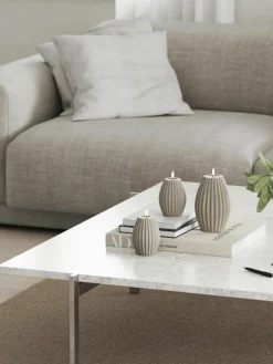 Handgefertigte LED-Kerze Round Stripe, H 10 cm