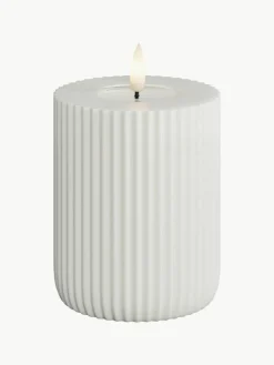 Handgefertigte LED-Kerze Solid Stripe, H 10 cm