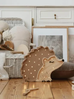 Handgefertigte LED-Kinderzimmerlampe Hedgehog mit Timerfunktion und Fernbedienung, dimmbar